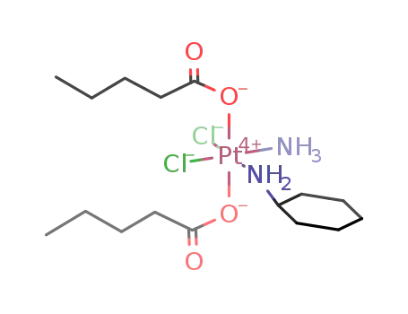 Molecular Structure of 129580-64-9 (azane, cyclohexanamine, pentanoate, platinum(+4) cation, dichloride)