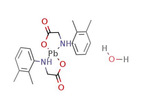 Molecular Structure of 100890-24-2 (bis(N-2,3-dimethyl-phenylglycinato)Pb(II)*H<sub>2</sub>O)