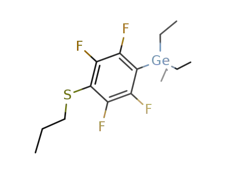 Molecular Structure of 131716-92-2 (triethyl{p-(propylthio)phenyl}germane)