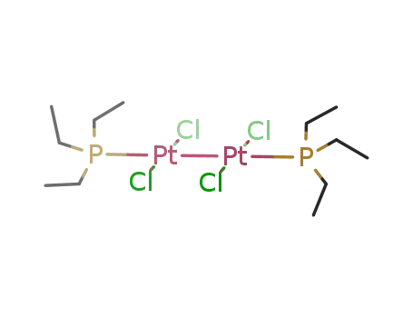 Molecular Structure of 15692-96-3 ({PtCl<sub>2</sub>(P(CH<sub>2</sub>CH<sub>3</sub>)3)}2)