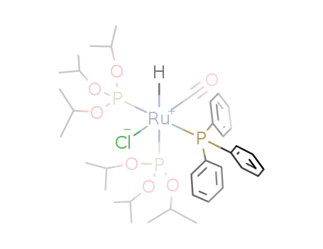 Molecular Structure of 162855-94-9 ([RuHCl(CO)(triphenylphosphine)(triisopropyl phosphite)2])