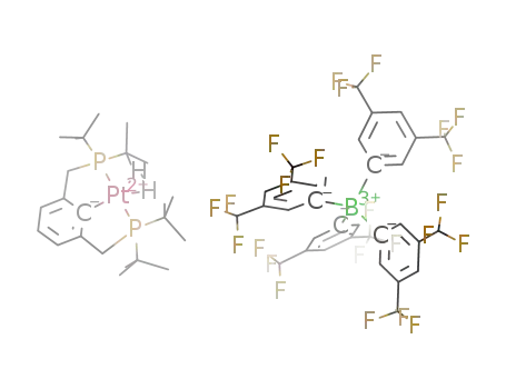 ((C<sub>4</sub>H<sub>9</sub>)2PCH<sub>2</sub>)2C<sub>6</sub>H<sub>3</sub>PtH<sub>2</sub><sup>(1+)</sup>*B((CF<sub>3</sub>)2C<sub>6</sub>H<sub>3</sub>)4<sup>(1-)</sup>=((C<sub>4</sub>H<sub>9</sub>)2PCH<sub>2</sub>)2C<sub>6</sub>H<sub>3</sub>PtH<sub>2</sub>B((CF<sub>3</sub>)2C<sub>6</sub>H<sub>3</sub>)4