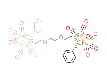 Molecular Structure of 668491-08-5 ([(mu.-PhS)Fe2(CO)6]2[μ-SCH2(CH2OCH2)2CH2S-μ])