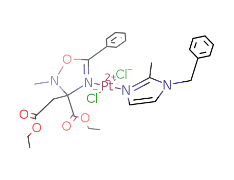 trans-[PtCl<sub>2</sub>(1-benzyl-2-methylimidazole)(N=C(Ph)ON(Me)C(CO<sub>2</sub>Et)(CH<sub>2</sub>CO<sub>2</sub>Et))]