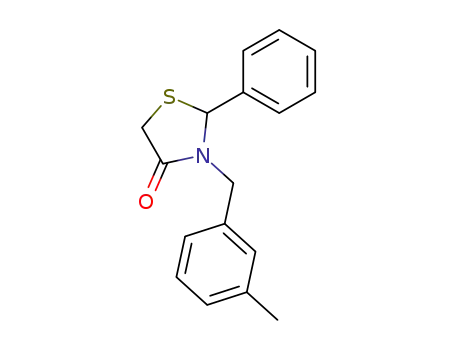 Molecular Structure of 109471-48-9 (3-(3-methylbenzyl)-2-phenylthiazolidin-4-one)