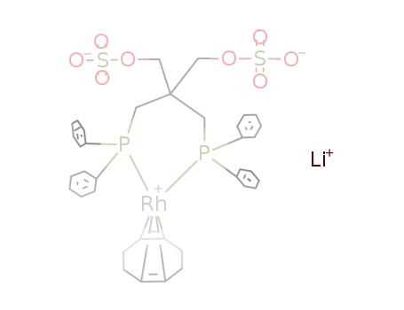 Li<sup>(1+)</sup>*(O<sub>3</sub>SOCH<sub>2</sub>)2C[CH<sub>2</sub>P(C<sub>6</sub>H<sub>5</sub>)2]2Rh(C<sub>8</sub>H<sub>12</sub>)<sup>(1-)</sup>=(LiO<sub>3</sub>SOCH<sub>2</sub>)(O<sub>3</sub>SOCH<sub>2</sub>)C[CH<sub>2</sub>P(C<sub>6</sub>H<sub>5</sub>)2]2Rh(C<sub>8</sub>H<sub>12</sub>)