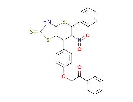 7-[4-(benzoylmethoxy)phenyl]-6-nitro-5-phenyl-5,6-dihydrothiopyrano[2,3-d]thiazolidin-2-thione