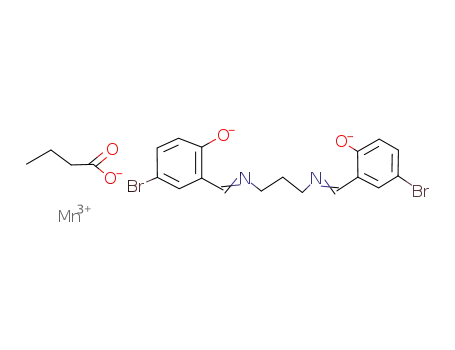Mn<sup>(3+)</sup>*C<sub>17</sub>H<sub>14</sub>Br<sub>2</sub>N<sub>2</sub>O<sub>2</sub><sup>(2-)</sup>*O<sub>2</sub>CC<sub>3</sub>H<sub>7</sub><sup>(1-)</sup> = [Mn(C<sub>17</sub>H<sub>14</sub>Br<sub>2</sub>N<sub>2</sub>O<sub>2</sub>)(O<sub>2</sub>CC<sub>3</sub>H<sub>7</sub>)]