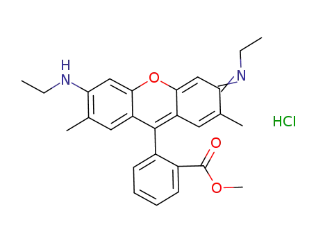 Molecular Structure of 1071558-72-9 (3,6-bis(ethylamino)-9-[2-(methoxycarbonyl)phenyl]-xanthylium chloride)