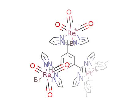(μ-1,3,5-tris(bis(1-pyrazolyl)methyl)benzene)[Re(CO)3Br]2[Pt(p-tolyl)2]
