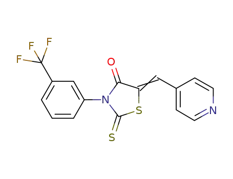 Molecular Structure of 312616-12-9 (5-(4-pyridinylmethylene)-2-thioxo-3-[3-(trifluoromethyl)phenyl]-1,3-thiazolidin-4-one)