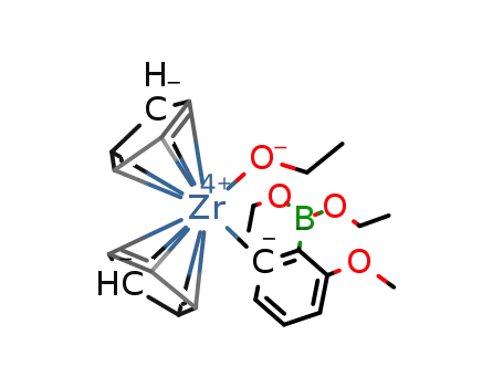 (C<sub>5</sub>H<sub>5</sub>)2Zr(OC<sub>2</sub>H<sub>5</sub>)(C<sub>6</sub>H<sub>3</sub>(OCH<sub>3</sub>)B(OC<sub>2</sub>H<sub>5</sub>)2)
