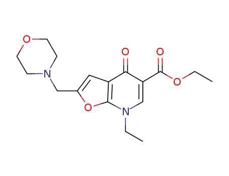 Molecular Structure of 562100-91-8 (Furo[2,3-b]pyridine-5-carboxylic  acid,  7-ethyl-4,7-dihydro-2-(4-morpholinylmethyl)-4-oxo-,  ethyl  ester)