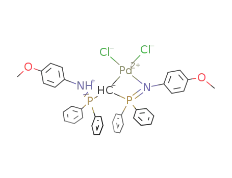 [PdCl<sub>2</sub>(CH(PPh<sub>2</sub>=NC<sub>6</sub>H<sub>4</sub>-4-OMe)(PPh<sub>2</sub>-N'H-C<sub>6</sub>H<sub>4</sub>-4-OMe))-C,N]