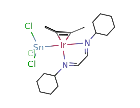 Molecular Structure of 172098-78-1 (Ir(C<sub>8</sub>H<sub>12</sub>)SnCl<sub>3</sub>(CHNC<sub>6</sub>H<sub>11</sub>)2)