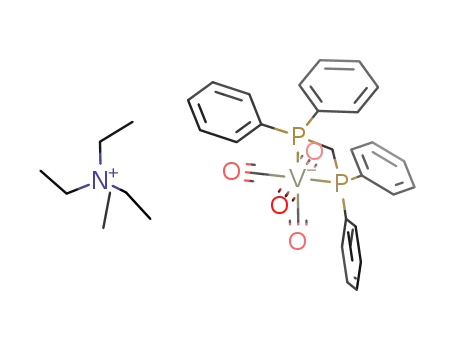 (C<sub>2</sub>H<sub>5</sub>)4N<sup>(1+)</sup>*[V(CO)4(C<sub>6</sub>H<sub>5</sub>)2PCH<sub>2</sub>P(C<sub>6</sub>H<sub>5</sub>)2]<sup>(1-)</sup>=(C<sub>2</sub>H<sub>5</sub>)4N[V(CO)4(C<sub>6</sub>H<sub>5</sub>)2PCH<sub>2</sub>P(C<sub>6</sub>H<sub>5</sub>)2]