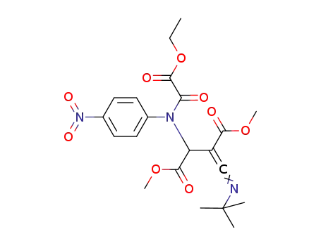 Molecular Structure of 830347-96-1 (Aspartic acid,
3-[(1,1-dimethylethyl)carbonimidoyl]-N-(ethoxyoxoacetyl)-N-(4-nitrophen
yl)-, dimethyl ester)