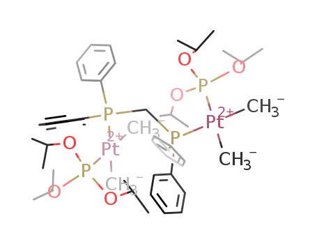 cis,cis-[Me2(P(O-i-Pr)3)Pt(μ-bis(diphenylphosphino)methane)Pt(P(O-i-Pr)3)Me2]