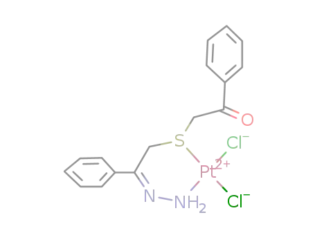 PtCl<sub>2</sub>(H<sub>2</sub>NNC(C<sub>6</sub>H<sub>5</sub>)CH<sub>2</sub>SCH<sub>2</sub>C(C<sub>6</sub>H<sub>5</sub>)O)