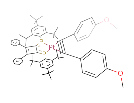 [Pt(CH<sub>3</sub>OC<sub>6</sub>H<sub>4</sub>CCC<sub>6</sub>H<sub>4</sub>OCH<sub>3</sub>)((C<sub>6</sub>H<sub>5</sub>)2C<sub>4</sub>(PC<sub>6</sub>H<sub>2</sub>(C(CH<sub>3</sub>)3)3)2)]