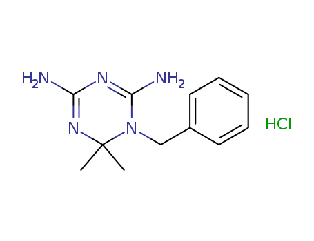 1,3,5-Triazine-2,4-diamine,1,6-dihydro-6,6-dimethyl-1-(phenylmethyl)-, hydrochloride (1:1) cas  1508-61-8