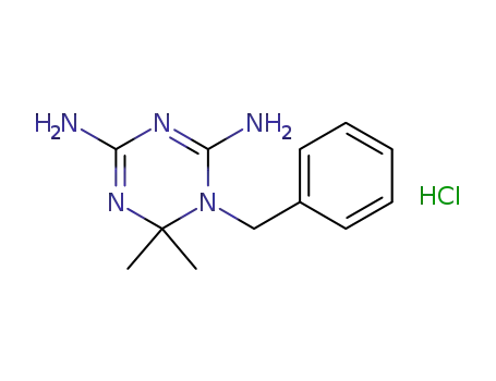 Molecular Structure of 1508-61-8 (1-benzyl-6,6-dimethyl-1,6-dihydro-1,3,5-triazine-2,4-diamine)