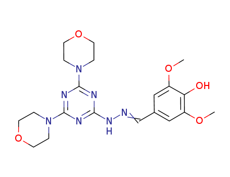 Benzaldehyde, 4-hydroxy-3,5-dimethoxy-, 2-(4,6-di-4-morpholinyl-1,3,5-triazin-2-yl)hydrazone