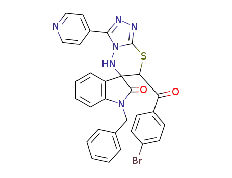 1-benzyl-7'-(4-bromobenzoyl)-3'-(pyridin-4-yl)-5',7'-dihydrospiro[indole-3,6'-[1,2,4]triazolo[3,4-b][1,3,4]thiadiazin]-2(1H)-one