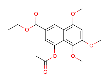 Molecular Structure of 25936-85-0 (ethyl 4-(acetyloxy)-5,6,8-trimethoxynaphthalene-2-carboxylate)