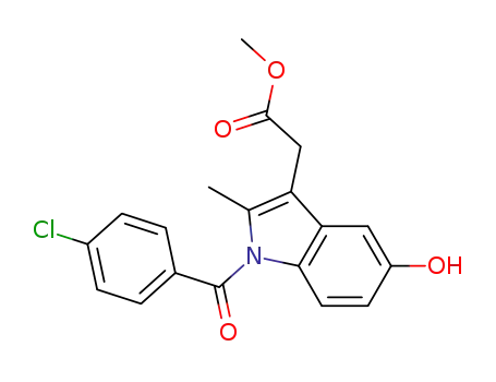 Molecular Structure of 823177-72-6 (1H-Indole-3-acetic acid, 1-(4-chlorobenzoyl)-5-hydroxy-2-methyl-,
methyl ester)
