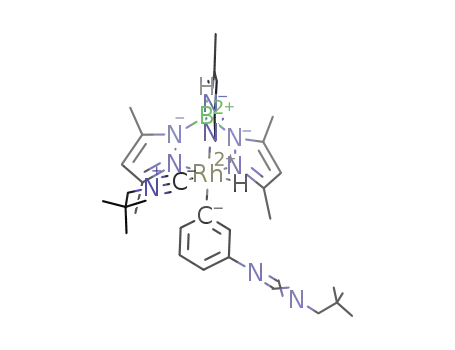 (tris(3,5-dimethylpyrazolyl)borate)Rh(CNCH<sub>2</sub>CMe<sub>3</sub>)(H)(m-C<sub>6</sub>H<sub>4</sub>NCNCH<sub>2</sub>CMe<sub>3</sub>)