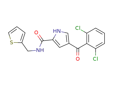 Molecular Structure of 477870-37-4 (4-(2,6-DICHLOROBENZOYL)-N-(2-THIENYLMETHYL)-1H-PYRROLE-2-CARBOXAMIDE)