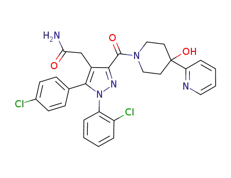 2-[1-(2-chlorophenyl)-5-(4-chlorophenyl)-3-(4'-hydroxy-3',4',5',6'-tetrahydro-2'H-[2,4']bipyridinyl-1'-carbonyl)-1H-pyrazol-4-yl]acetamide