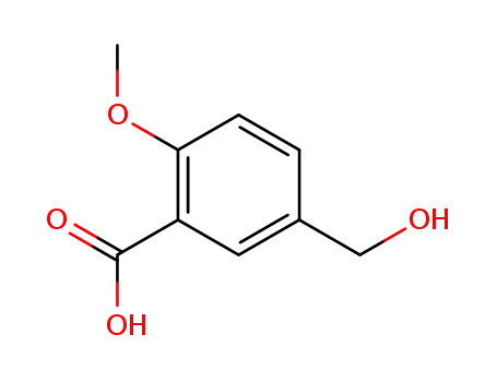 Molecular Structure of 10286-57-4 (Benzoic acid, 5-(hydroxymethyl)-2-methoxy-)