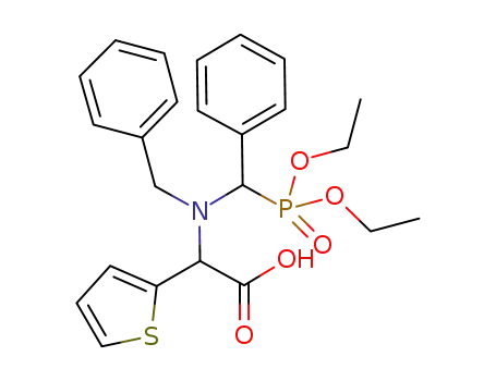 2-(benzyl((diethoxyphosphoryl)-(phenyl)methyl)amino)-2-(thiophen-2-yl) acetic acid