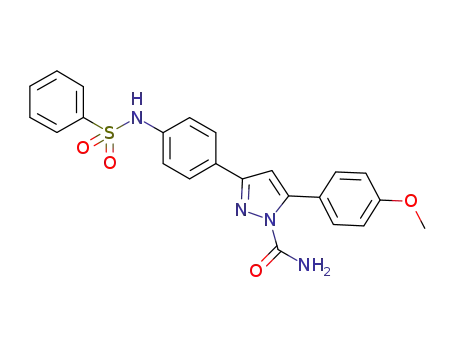 3-(4-benzenesulfonylaminophenyl)-5-(4-methoxyphenyl)-pyrazole-1-carboxylic acid amide