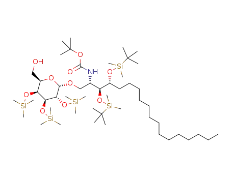 (2S,3S,4R)-2-[(N-tert-butoxycarbonyl)amino]-3,4-di-tert-butyldimethylsilyloxy-1-O-(2,3,4-tri-O-trimethylsilyl-α-D-galactopyranosyl)octadecane