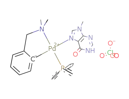 [Pd(2-(dimethylaminomethyl)phenyl-C,N)(9-methylhypoxanthine)(PPh<sub>3</sub>)](perchlorate)