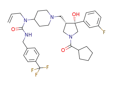 1-allyl-1-(1-(((3S,4R)-1-(cyclopentanecarbonyl)-4-(3-fluorophenyl)-4-hydroxypyrrolidin-3-yl)methyl)piperidin-4-yl)-3-(4-(trifluoromethyl)benzyl)urea