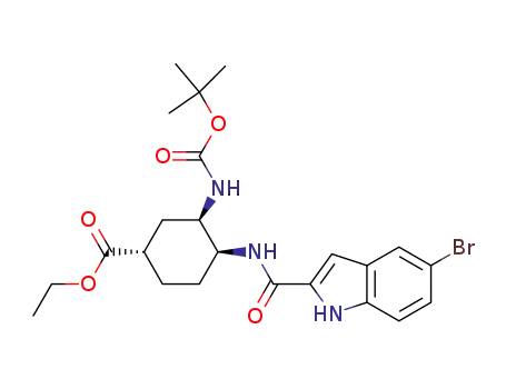 ethyl (1S,3R,4S)-4-{[(5-bromoindol-2-yl)carbonyl]amino}-3-[(tert-butoxycarbonyl)amino]cyclohexanecarboxylate