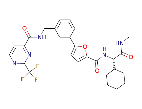 N-[3-(5-{[(1S)-1-cyclohexyl-2-(methylamino)-2-oxoethyl]carbamoyl}furan-2-yl)benzyl]-2-(trifluoromethyl)pyrimidine-4-carboxamide