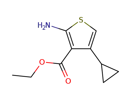 Molecular Structure of 120109-75-3 (2-AMINO-4-CYCLOPROPYL-THIOPHENE-3-CARBOXYLIC ACID ETHYL ESTER)