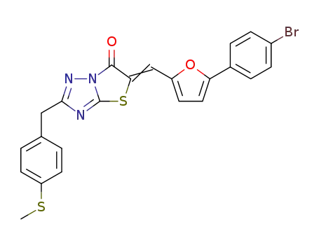 2-(4-methylthiobenzyl)-6-(4-bromo-phenyl-2-furylidene)-thiazolo[3,2-b]-1,2,4-triazol-5(6H)-one