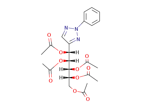 Molecular Structure of 6947-60-0 (1,2,3,4,5-penta-O-acetyl-1-C-(2-phenyl-2H-1,2,3-triazol-4-yl)pentitol)