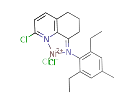 Molecular Structure of 1263563-92-3 ([2,6-diethyl-4-methyl-N-(2-chloro-5,6,7-trihydroquinolin-8-ylidene)phenylamino]nickel(II) dichloride)