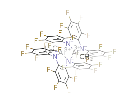 Molecular Structure of 1258949-69-7 (Al<sub>2</sub>(CH<sub>3</sub>)2(C<sub>6</sub>F<sub>4</sub>(NC<sub>6</sub>F<sub>5</sub>)2)2)