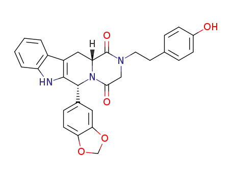 (6R,12aR)-6-benzo[1,3]dioxol-5-yl-2-[2-(4-hydroxyphenyl)ethyl]-2,3,6,7,12,12a-hexahydropyrazino[1',2':1,6]pyrido-[3,4-b]indole-1,4-dione