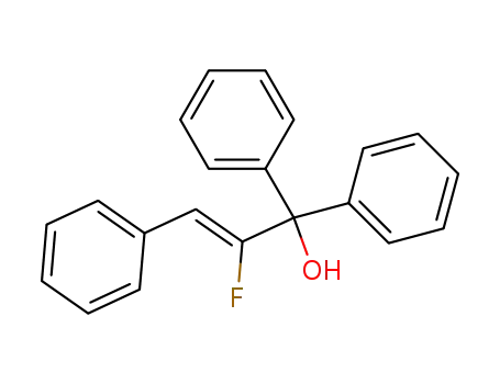 Molecular Structure of 101560-12-7 ((Z)-2-Fluoro-1,1,3-triphenyl-prop-2-en-1-ol)