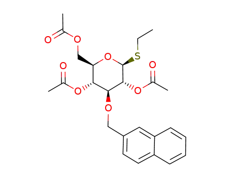 Molecular Structure of 352008-02-7 (ethyl 2,4,6-tri-O-acetyl-3-O-(2-naphthyl)methyl-1-thio-β-D-glucopyranoside)