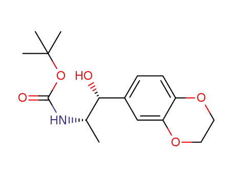Molecular Structure of 1028459-58-6 (tert-butyl (1R,2S)-1-(2,3-dihydrobenzo[b][1,4]dioxin-6-yl)-1-hydroxypropan-2-ylcarbonate)